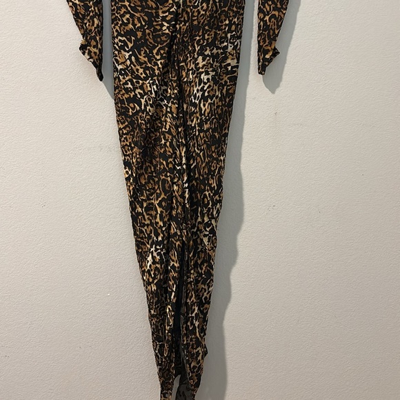 Ronny Kobo Anthropologie Astrid Sm Leopard Print Brown Black Ruched Sheath Midi - Picture 13 of 16